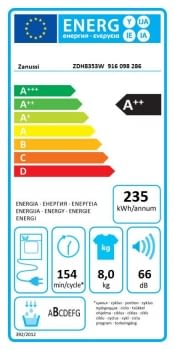 Secadora Zanussi ZDH8353W Libre Blanca con Bomba de calor de 8 kg con Motor Inverter Clase A++ - 7
