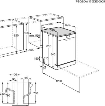 Lavavajillas Zanussi ZDF36011WA Libre Blanco de 60 cm para 14 cubiertos, 3a Bandeja MaxiFlex y Motor Inverter A+++ - 7