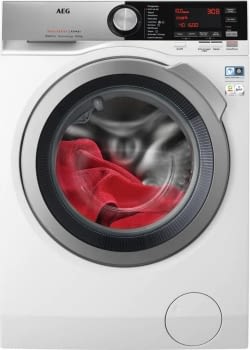 Lavasecadora AEG L8WEC162 Panel Frontal en Acero Inoxidable | Acabado en color Blanco | Lavado 10kg Función Secado 6kg Bomba de Calor 1600rpm A-40% DualSense | Serie 8000