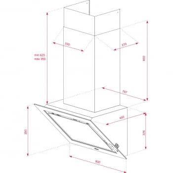 Campana decorativa vertical Teka DLV 98660 WH (112930030) en Cristal Blanco, de 90cm a 696 m³/h | Función FreshAir  | Clase A+ - 3