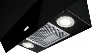 Campana decorativa vertical Teka DVT 68660 TBS (112930039) en Cristal Negro, de 60cm a 698 m³/h | Sistema aspiración Dual y Perimetral "Contour"  | Clase A+ - 10