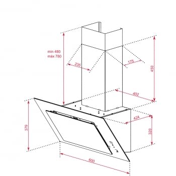 Campana decorativa vertical Teka DVT 68660 TBS (112930039) en Cristal Negro, de 60cm a 698 m³/h | Sistema aspiración Dual y Perimetral "Contour"  | Clase A+ - 13