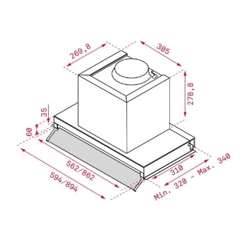 Campana Integrable Teka INTEGRA 96750 POS (113100001) Inoxidable, de 90 cm a 620 m³/h | Clase A - 2