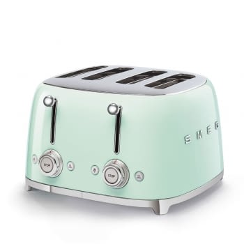 Tostadora Americana Vintage SMEG TSF03PGEU de 2000 W | 4 Rebanadas | Color Verde Agua | Estilo 50 Style