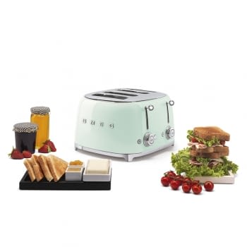 Tostadora Americana Vintage SMEG TSF03PGEU de 2000 W | 4 Rebanadas | Color Verde Agua | Estilo 50 Style - 4