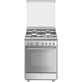 Cocina Smeg CX60SV9 60cm Inox Fogones de Gas con Tapa y Horno Eléctrico | Envío Gratis