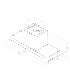 ELICA GLASS OUT IX/A/60 CAMPANA ENCASTRE INOX 60CM 559M3/H - 5
