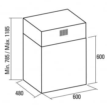 CATA VEGA CAMPANA ISLA CUBICA INOX 60CM 850M3/H A - 2