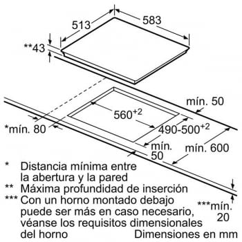Placa Vitrocerámica Bosch PKF645B17E de 60 cm con 4 Zonas de cocción | TouchSelect | Serie 4 - 5