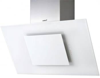 CATA THALASSA 900 WH SILENT -In Line- CAMPANA CRISTAL BLANCO INCLINADA 90CM 640M3/H