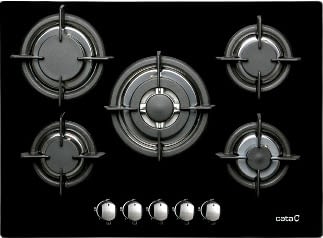 CATA L 705 CI BK PLACA GAS 70CM CRISTAL NEGRO 5 FUEGOS