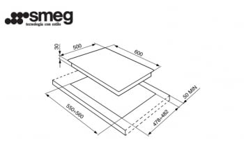 Placa Gas Smeg S60GHS 60cm 4 Fuegos Semifilo Inox | Envío Gratis - 2