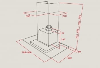 TEKA DG 985 CAMPANA CRISTAL INOX 90CM 807M3/H - 2
