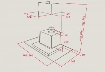 TEKA DG 785 CAMPANA CRISTAL INOX 70CM 807M3/H - 2