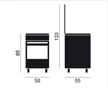 VITROKITCHEN CB55BN-VS COCINA GAS NATURAL BLANCA 50X55CM 4 FUEGOS - 2