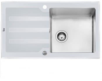 TEKA LUX 1C 1E 86 FREGADERO BLANCO CRISTAL 1 CUBETA + ESCURRIDOR