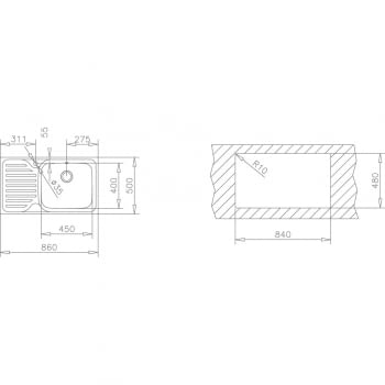 TEKA CLASSIC MAX 1C 1E DCHA FREGADERO INOX 1 CUBETA + ESCURRIDOR - 3