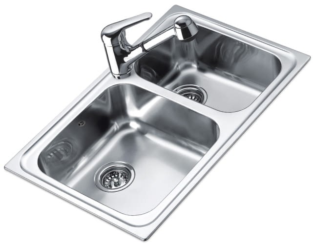 TEKA CLASSIC 2C 80 ORIFICIO GRIFO FREGADERO INOX 2 CUBETAS - 