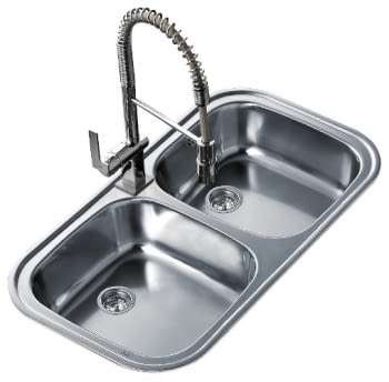 TEKA STYLO 2C ORIFICIO GRIFO FREGADERO INOX 2 CUBETAS