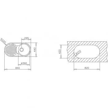 TEKA DR-80 1C 1E IZQDA FREGADERO INOX 1 CUBETA + ESCURRIDOR - 3