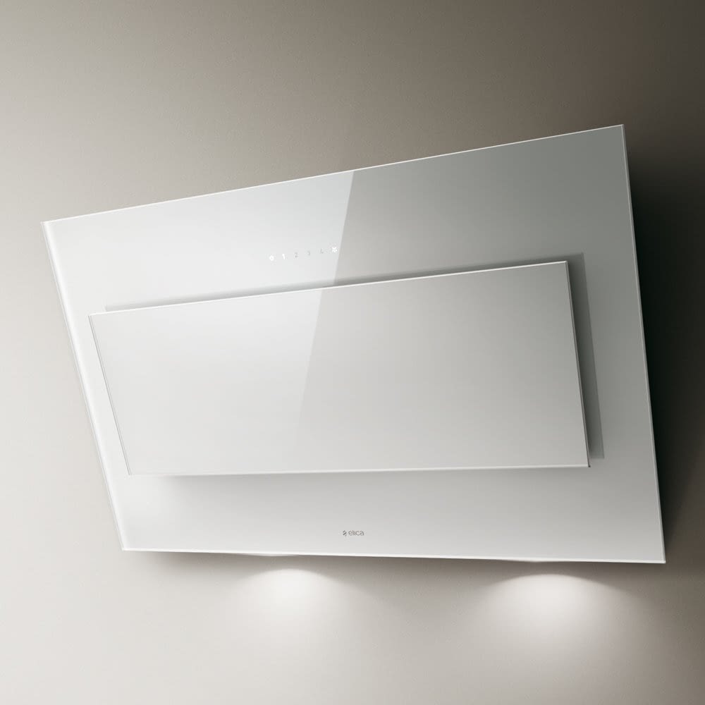 ELICA VERTIGO WH/F/90 CAMPANA CRISTAL BLANCO INCLINADA 90CM 691M3/H - 
