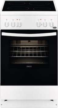 Cocina Vitrocerámica Zanussi ZCV540G1WA Blanca de 85 x 50 cm con 4 zonas y Horno Grill Clase A
