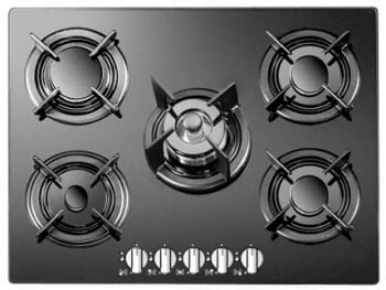 VITROKITCHEN CG72NB PLACA GAS BUTANO CRISTAL NEGRO 68CM 5 FUEGOS