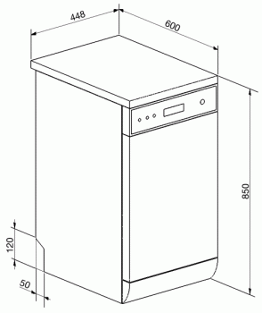SMEG LSA4513X LAVAVAJILLAS 45CM 10 SERVICIOS 45dB A+ INOX - 2