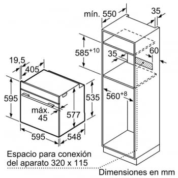 Horno con vapor Bosch HSG636BS1 | INOX Cristal Negro | Vapor Multifunción | Abatible | Clase A+ promocionado - 7