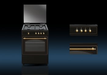 VITROKITCHEN RU6060B COCINA GAS BUTANO RUSTICA 60X60CM 4 FUEGOS