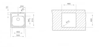 TEKA ELINE 1C FREGADERO INOX 1 CUBETA - 2