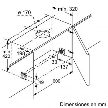 Campana Telescópica Bosch DFS097K50 en Acero inoxidable de 90 cm a 708 m³/h | Motor EcoSilence | Stock - 7