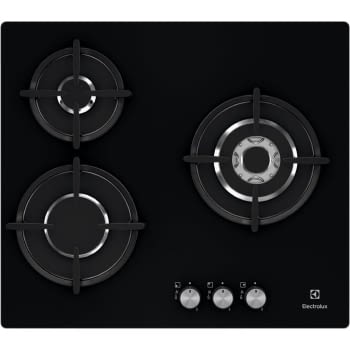 Placa de Gas Electrolux EGT6633NOK de 60 cm con 3 Quemadores, 1 Wok, 1 Ultrarrápido, DirectFlame
