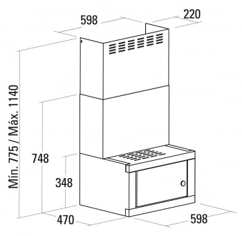 CATA CHORUS XWH CAMPANA INOX 60CM CON MICROONDAS BLANCO ENCASTRABLE - 2