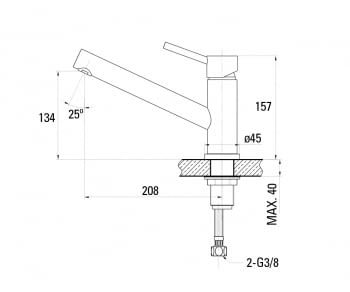 CATA XBB GRIFO MONOMANDO VERTICAL INOX - 2
