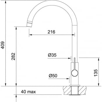 FRANKE AMBIENT V2 GRIFO CROMADO CAÑO ALTO - 2