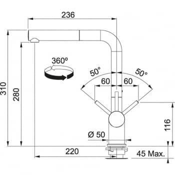 FRANKE ACTIVE PLUS PULL-OUT GRIFO CROMADO CAÑO ALTO EXTRAIBLE STOCK - 2