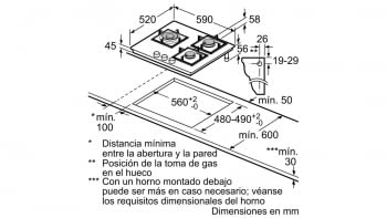 Balay 3ETG663HB Placa Gas Butano Cristal Negro 3 Fuegos 60 cm - 2