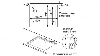 Balay 3ETG663HN Placa Gas Natural Cristal Negro 3 Fuegos 60cm - 3