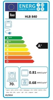 Horno Teka HLB 840 de 60 A+ en Cristal Negro con 9 funciones de cocción a 5 alturas - 6