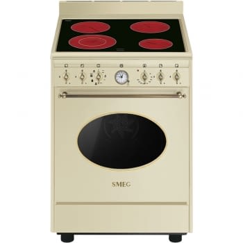 SMEG CO68CMP9S Cocina vitrocerámica colonial 60CM | 4 Zonas de cocción | Crema acabados latón | A