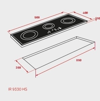 TEKA  IR 9330 HS INDUCCION 3 ZONAS 90CM BISELADA - 2