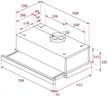 TEKA TL 7420 S CAMPANA EXTRAIBLE INOX 70CM 354M3/H - 2