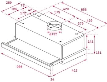 TEKA TL 9310 S CAMPANA EXTRAIBLE INOX 90CM 332M3/H - 2