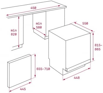 TEKA DW8 40 FI LAVAVAJILLAS INTEGRABLE 45CM 9 SERVICIOS 49dB A+ - 2