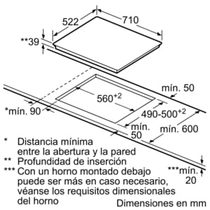 Placa Vitrocerámica Bosch PKD751FP1E de 70 cm con 3 Zonas de cocción con función Sprint | DirectSelect | Serie 6 - 5