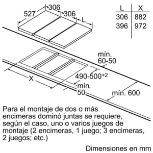 Placa Dominó Bosch PKF375FP1E Vitrocerámica de 30 cm con 2 Zonas de cocción | DirectSelect | Serie 6 - 7