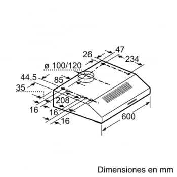 Campana Convencional Bosch DFS067A50 Inoxidable de 60 cm a 350 m³/h | Clase D | Serie 4 - 6
