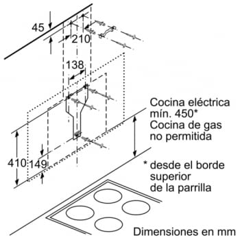 Campana decorativa de pared Bosch DWF97RV20 Blanca de 90 cm a 717 m³/h | WiFi Home Connect | Motor EcoSilence Clase B | Serie 8 - 11