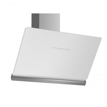 Campana decorativa de pared Bosch DWK98PR20 en Cristal Blanco de 90 cm a 837 m³/h | WiFi Home Connect | Motor EcoSilence Clase A+ | Serie 8
